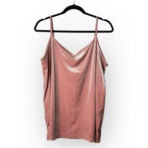 Old Navy Rose Pink Velvet V Neck Tank Top L